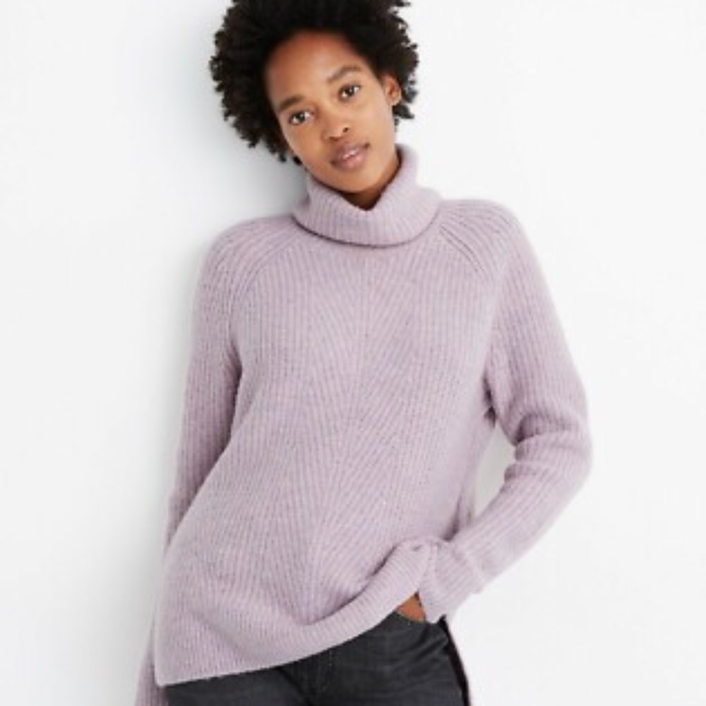 Madewell Wool Heather Wisteria Mercer Turtleneck S